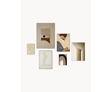 Poster Artwall no. 13 met lijst, set van 6