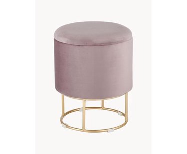 Fluwelen poef Polina met opbergruimte