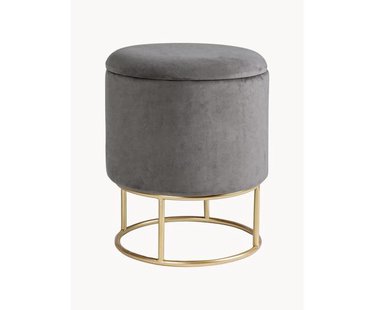Fluwelen poef Polina met opbergruimte