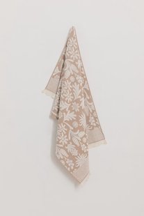 Gastendoek beige met bloemenprint