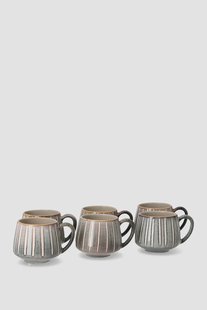 Groen met blauwe porseleinen mok met oor