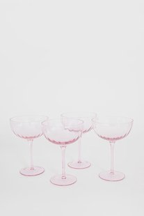 Lichtroze cocktailglazen Scallop