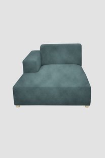 Earl velvet chaise longue links Juke grijs blauw