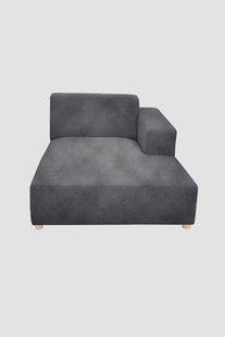 Earl velvet chaise longue rechts Juke mid grey
