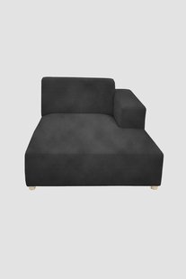Earl velvet chaise longue rechts Juke antraciet