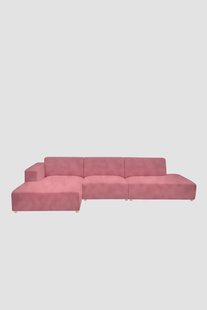 Earl velvet 4-zits bank chaise longue links otto longue rechts Juke pink