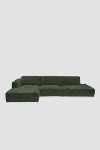 Earl velvet 4-zits bank chaise longue links otto longue rechts Juke forest green