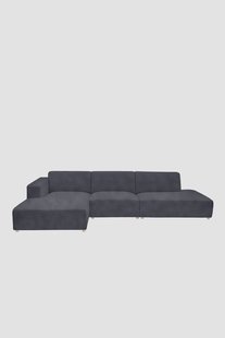 Earl velvet 4-zits bank chaise longue links otto longue rechts Juke mid grey