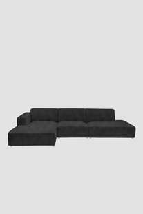 Earl velvet 4-zits bank chaise longue links otto longue rechts Juke antraciet