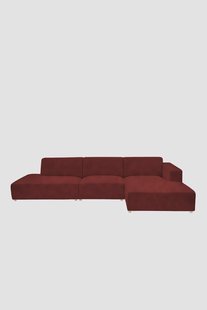 Earl velvet 4-zits bank chaise longue rechts otto longue links Juke wine red