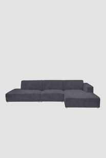 Earl velvet 4-zits bank chaise longue rechts otto longue links Juke mid grey