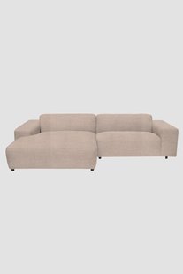 King 3-zits bank chaise longue links dentro beige