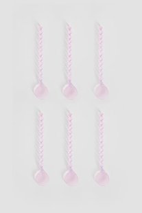Lichtroze glazen lepeltje twisted