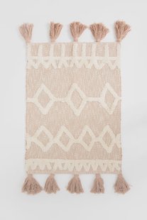 Beige badmat met geometrische figuren
