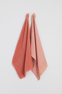 Lichtroze handdoek en theedoek Terry