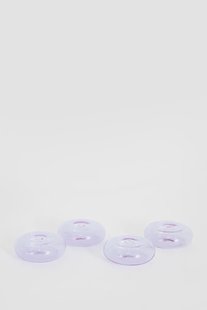 Lichtpaarse glazen wierookhouders