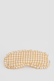 Donkergeel geblokt oogmasker