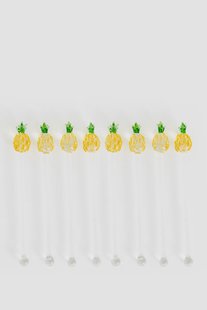 Glazen cocktail roerstaafje met ananas