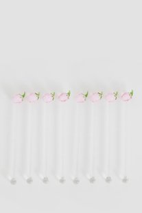 Glazen cocktail roerstaafje met aardbei