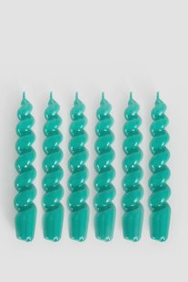 Turquoise draaikaarsen 16cm