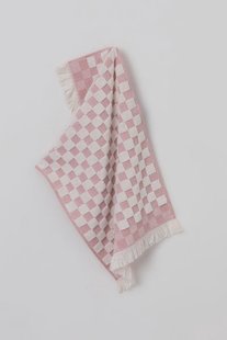 Lichtroze geblokte gastendoek