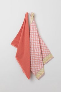 Oranje handdoek en theedoek terry