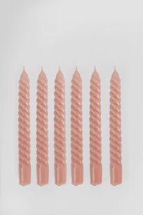 Oudroze draaikaarsen 21 cm