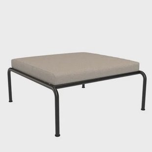 Avon Ottoman voetenbank frame zwart stof ash