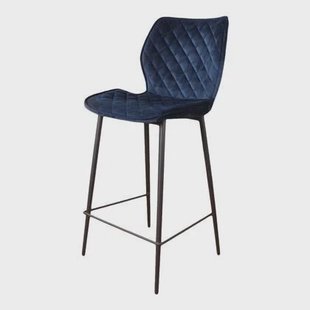 DS4U Ruby barkruk velvet 66 cm blauw