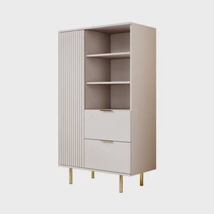 Meubella Vitrinekast Nicola - Beige - 80 cm - Laag