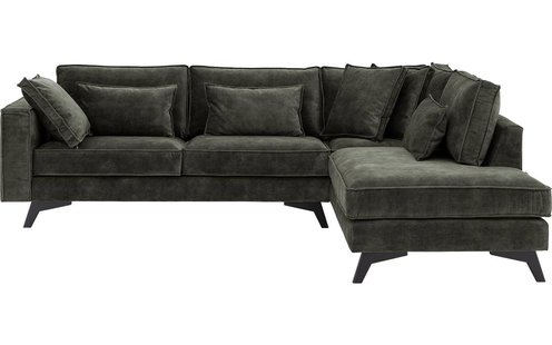 Goossens Bank Chambre groen, stof, 3-zits, elegant chic met ligelement rechts