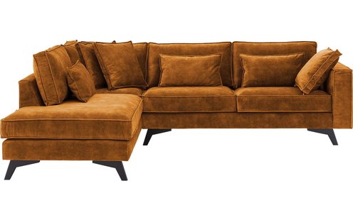 Goossens Bank Chambre geel, stof, 3-zits, elegant chic met ligelement links