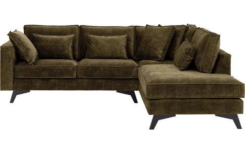 Goossens Bank Chambre groen, stof, 2-zits, elegant chic met ligelement rechts