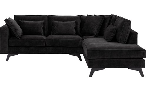 Goossens Bank Chambre grijs, stof, 2-zits, elegant chic met ligelement rechts