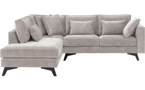 Goossens Bank Chambre grijs, stof, 2-zits, elegant chic met ligelement links