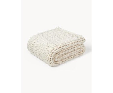 Handgemaakte grof gebreide deken Adyna