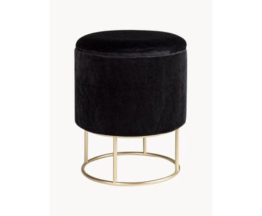 Fluwelen poef Polina met opbergruimte