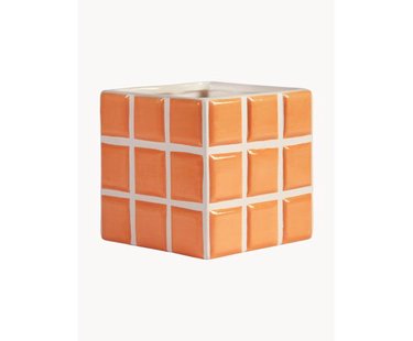 Kleine plantenpot Tile van dolomietsteen met tegellook