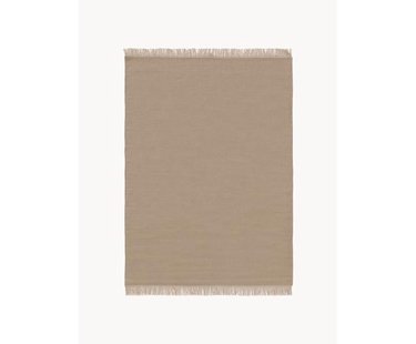 Handgeweven wollen vloerkleed Liv met franjes