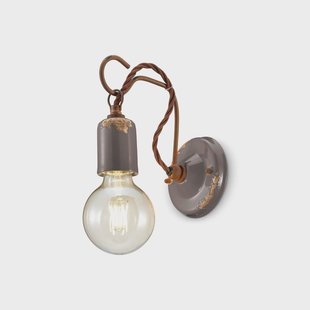Ferroluce C665 wandlamp in vintage stijl, grijs Ferroluce C665 wandlamp in vintage stijl, grijs