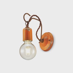 Ferroluce C665 wandlamp in vintage stijl, oranje