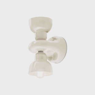Ferroluce Berimbau wandlamp, crème, 2-lamps