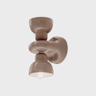 Ferroluce Berimbau wandlamp, bruin, 2-lamps