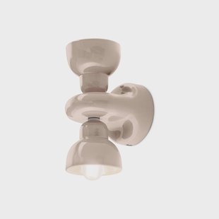 Ferroluce Berimbau wandlamp, zandgrijs, 2-lamps