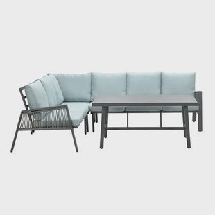 Garden Impressions Brendon lounge dining set 4-delig L - mint grijs