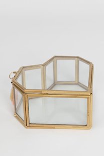 Gouden glazen box hart groot