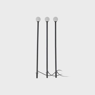 Lindby LED lamp op zonne-energie Brindley, set van 3, zwart, glas