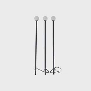 Lindby LED lamp op zonne-energie Freydis, set van 3, zwart, 2.000 K