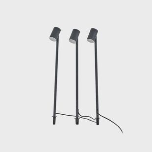 Lindby LED lamp op zonne-energie Myric, set van 3, zwart, aluminium, 3.000K