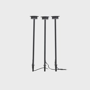 Lindby LED lamp op zonne-energie Lyris, set van 3, zwart, aluminium, 3.000K